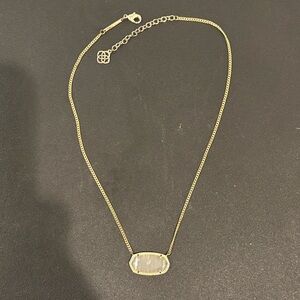 Kendra Scott Gold Elisa Necklace with White Stone